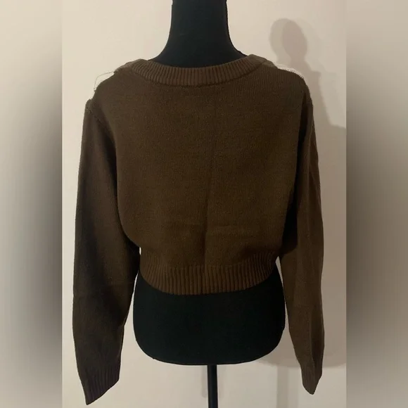 Brown and Cream Argyle Cardigan - Picture 3 of 4